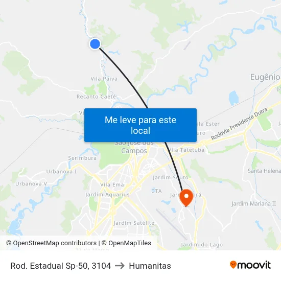 Rod. Estadual Sp-50, 3104 to Humanitas map