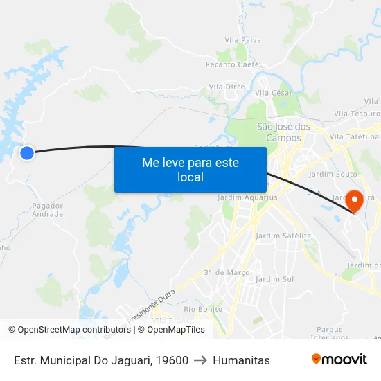 Estr. Municipal Do Jaguari, 19600 to Humanitas map