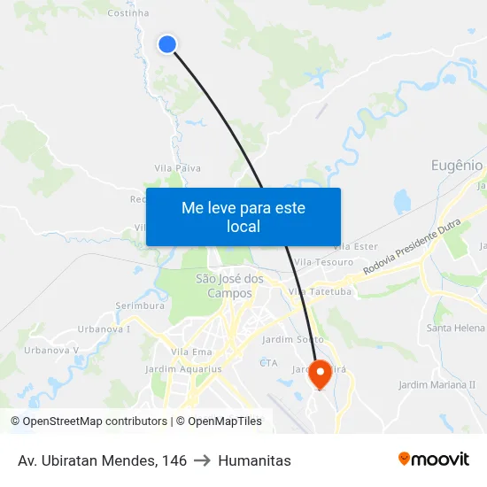 Av. Ubiratan Mendes, 146 to Humanitas map