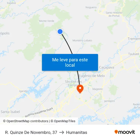 R. Quinze De Novembro, 37 to Humanitas map