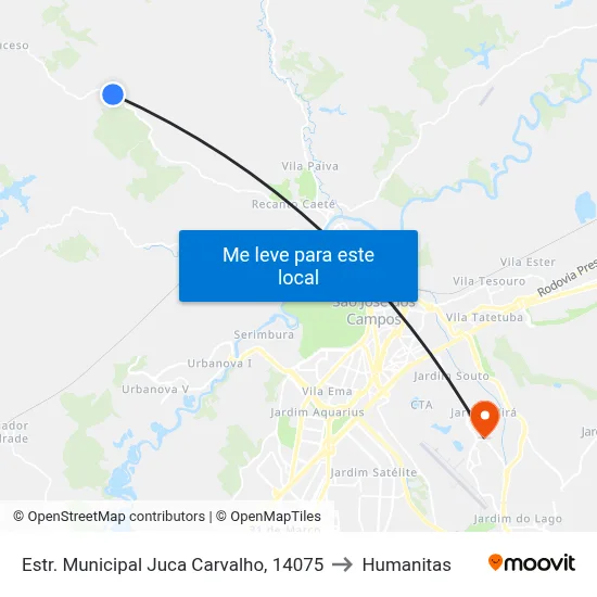 Estr. Municipal Juca Carvalho, 14075 to Humanitas map
