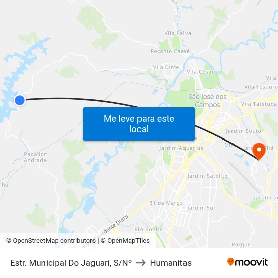 Estr. Municipal Do Jaguari, S/Nº to Humanitas map