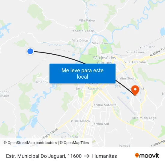 Estr. Municipal Do Jaguari, 11600 to Humanitas map