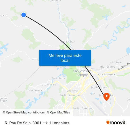 R. Pau De Saia, 3001 to Humanitas map