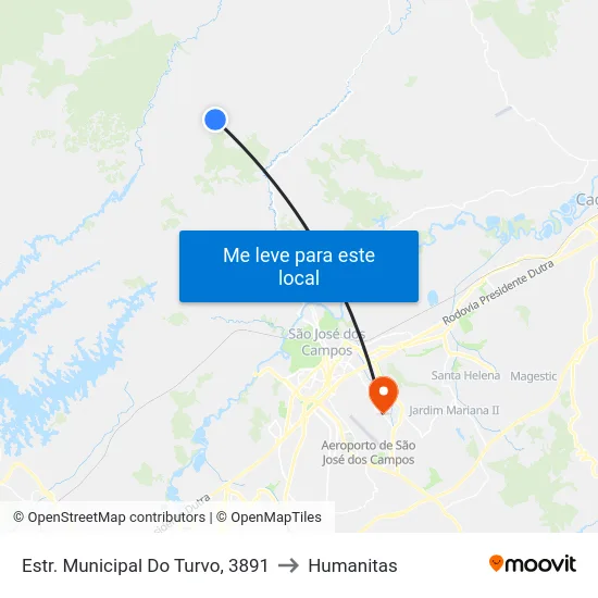 Estr. Municipal Do Turvo, 3891 to Humanitas map