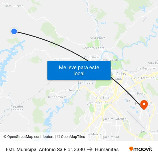 Estr. Municipal Antonio Sa Flor, 3380 to Humanitas map