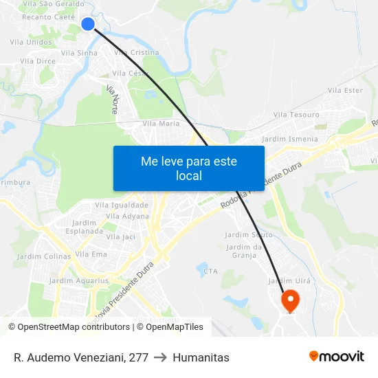 R. Audemo Veneziani, 277 to Humanitas map