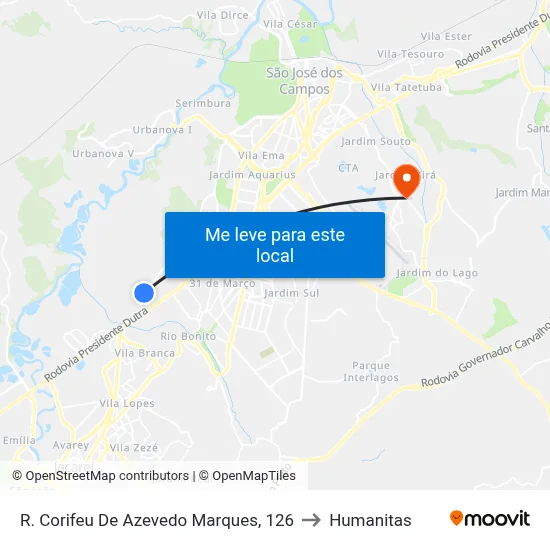 R. Corifeu De Azevedo Marques, 126 to Humanitas map