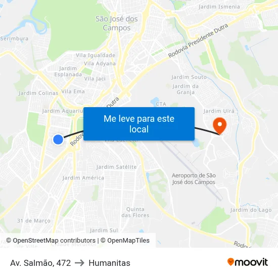 Av. Salmão, 472 to Humanitas map