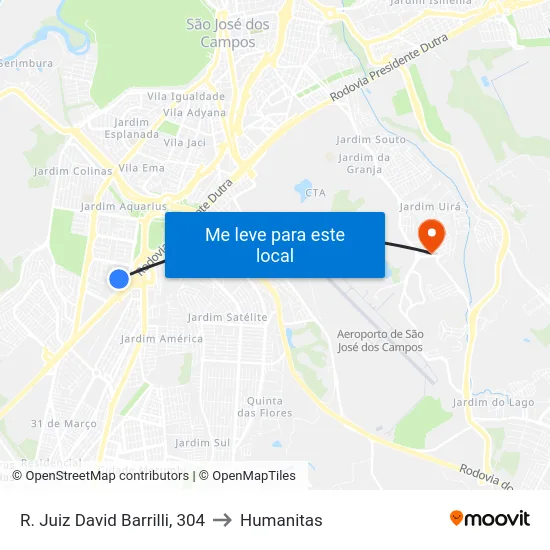 R. Juiz David Barrilli, 304 to Humanitas map