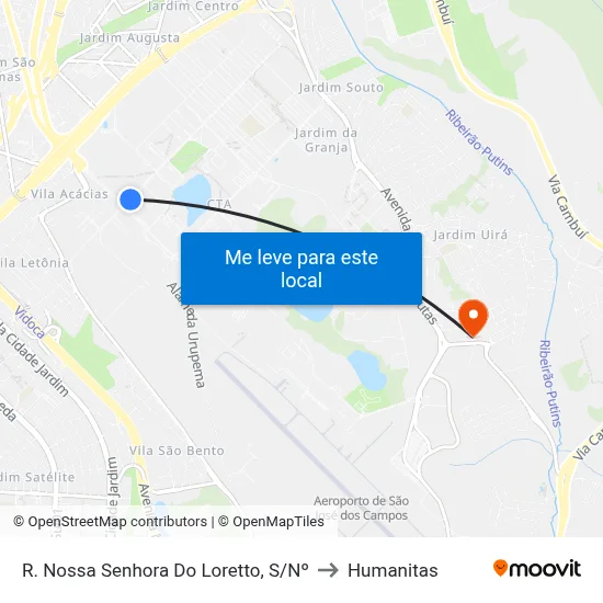 R. Nossa Senhora Do Loretto, S/Nº to Humanitas map