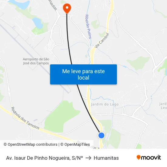 Av. Isaur De Pinho Nogueira, S/Nº to Humanitas map