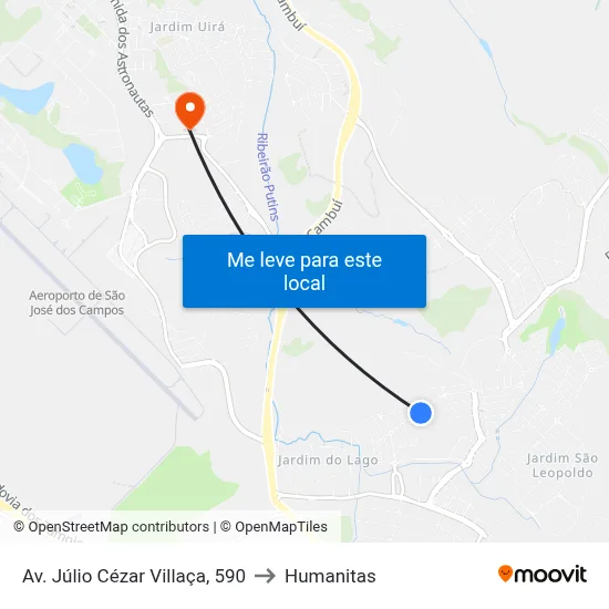Av. Júlio Cézar Villaça, 590 to Humanitas map