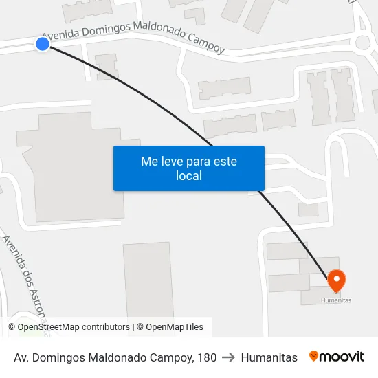 Av. Domingos Maldonado Campoy, 180 to Humanitas map
