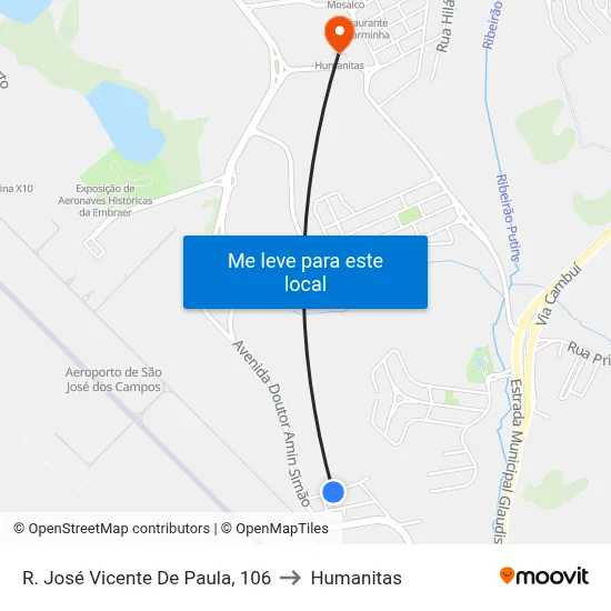 R. José Vicente De Paula, 106 to Humanitas map