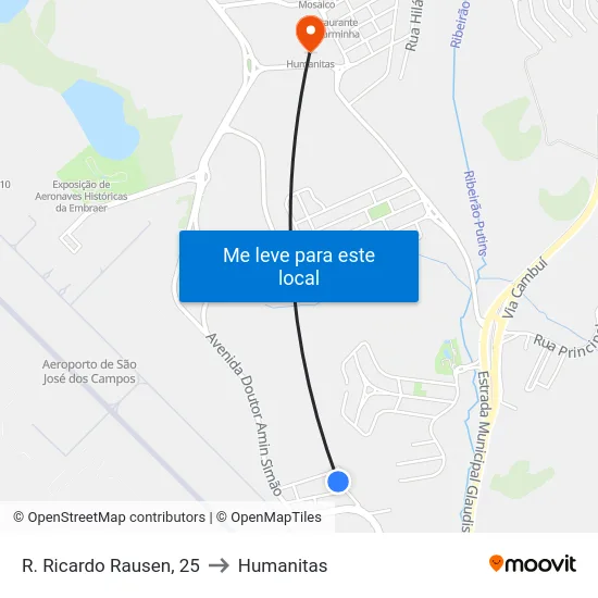 R. Ricardo Rausen, 25 to Humanitas map