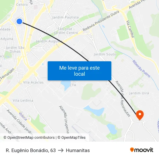 R. Eugênio Bonádio, 63 to Humanitas map