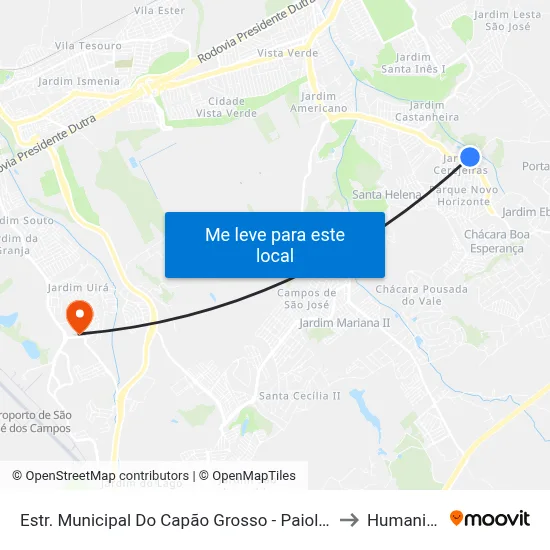 Estr. Municipal Do Capão Grosso - Paiol, 1558 to Humanitas map