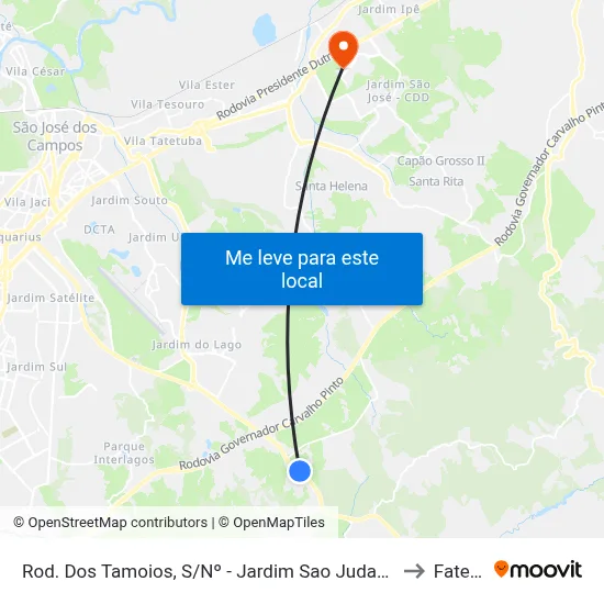 Rod. Dos Tamoios, S/Nº - Jardim Sao Judas Tadeu, São José Dos Campos to Fatec - Sjc map