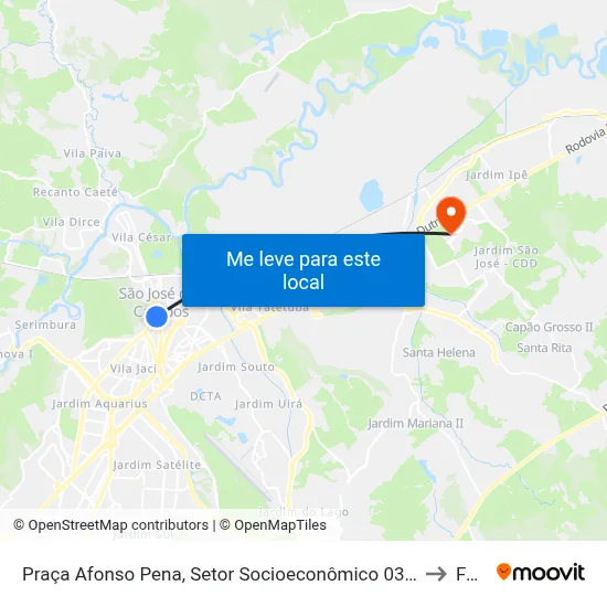 Praça Afonso Pena, Setor Socioeconômico 03, São José Dos Campos - São Paulo, 12210, Brasil - Centro, São José Dos Campos to Fatec - Sjc map