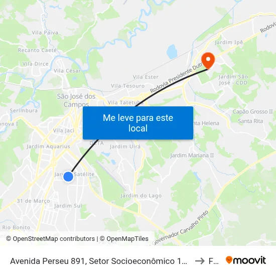 Avenida Perseu 891, Setor Socioeconômico 14, São José Dos Campos - São Paulo, 12230, Brasil - Res. Cidade Jardim, São José Dos Campos to Fatec - Sjc map