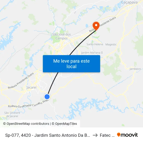 Sp-077, 4420 - Jardim Santo Antonio Da Boa Vista, Jacareí to Fatec - Sjc map