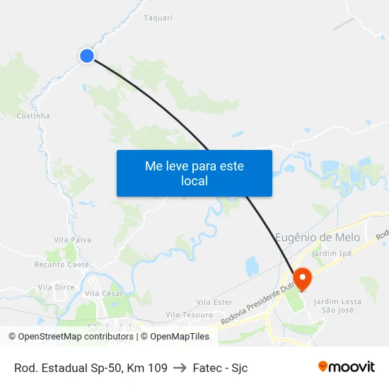 Rod. Estadual Sp-50, Km 109 to Fatec - Sjc map