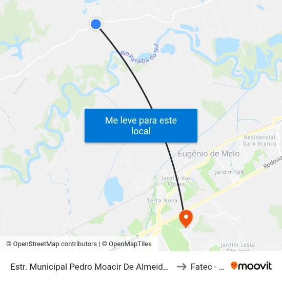 Estr. Municipal Pedro Moacir De Almeida, S/Nº to Fatec - Sjc map