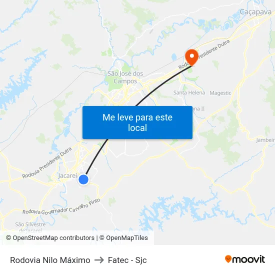 Rodovia Nilo Máximo to Fatec - Sjc map