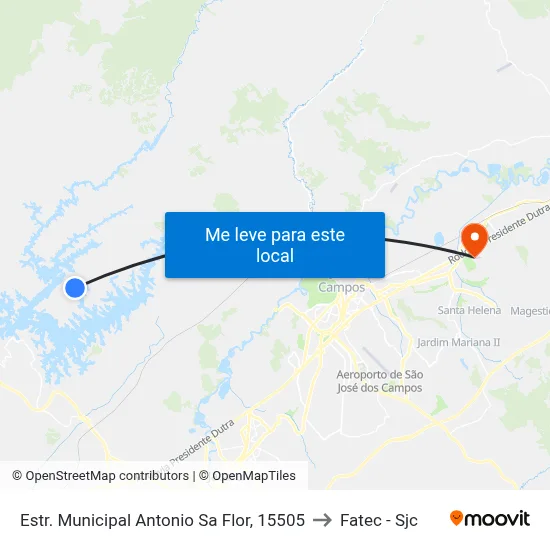 Estr. Municipal Antonio Sa Flor, 15505 to Fatec - Sjc map