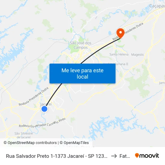 Rua Salvador Preto 1-1373 Jacareí - SP 12308-650 República Federativa Do Brasil to Fatec - Sjc map