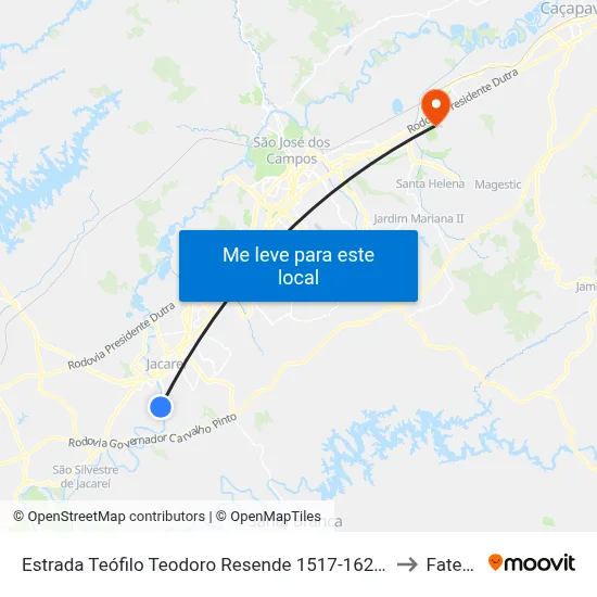 Estrada Teófilo Teodoro Resende 1517-1623 - Jardim Colinas SP Brasil to Fatec - Sjc map