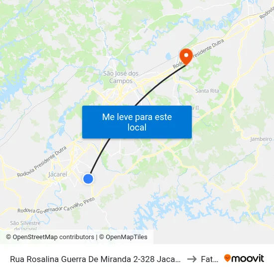 Rua Rosalina Guerra De Miranda 2-328 Jacareí - SP 12312-400 República Federativa Do Brasil to Fatec - Sjc map