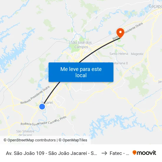 Av. São João 109 - São João Jacareí - SP Brasil to Fatec - Sjc map