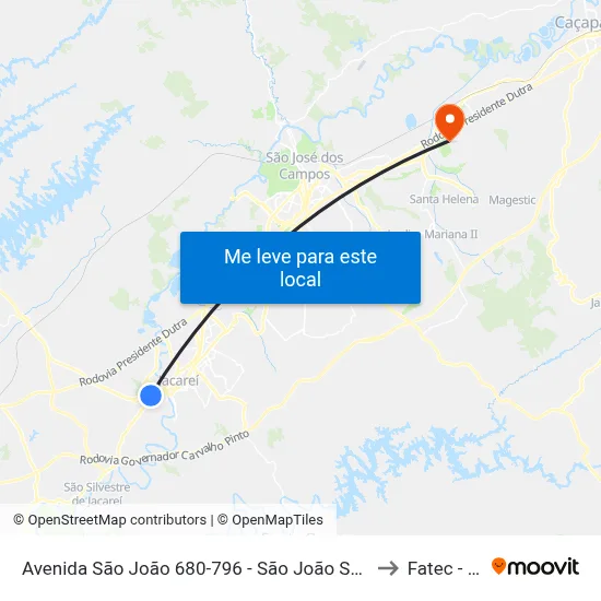 Avenida São João 680-796 - São João SP Brasil to Fatec - Sjc map