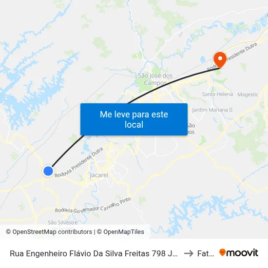 Rua Engenheiro Flávio Da Silva Freitas 798 Jacareí - SP 12330-170 República Federativa Do Brasil to Fatec - Sjc map