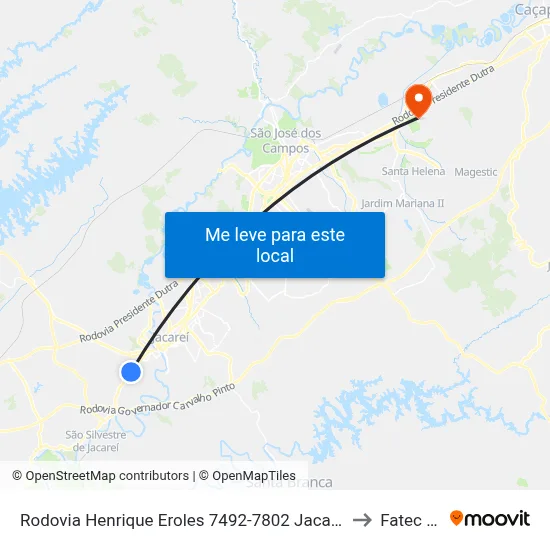 Rodovia Henrique Eroles 7492-7802 Jacareí - SP Brasil to Fatec - Sjc map