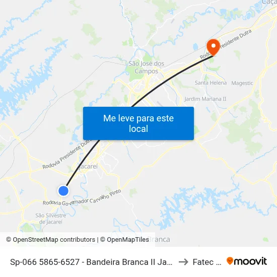 Sp-066 5865-6527 - Bandeira Branca II Jacareí - SP Brasil to Fatec - Sjc map