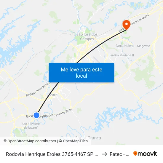 Rodovia Henrique Eroles 3765-4467 SP Brasil to Fatec - Sjc map