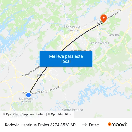 Rodovia Henrique Eroles 3274-3528 SP Brasil to Fatec - Sjc map