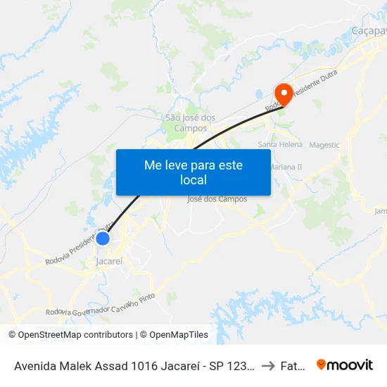Avenida Malek Assad 1016 Jacareí - SP 12328-080 República Federativa Do Brasil to Fatec - Sjc map