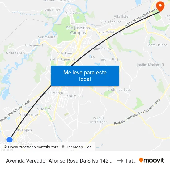 Avenida Vereador Afonso Rosa Da Silva 142-308 Jacareí - SP 12328-460 República Federativa Do Brasil to Fatec - Sjc map