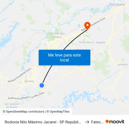 Rodovia Nilo Máximo Jacareí - SP República Federativa Do Brasil to Fatec - Sjc map