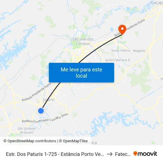 Estr. Dos Paturís 1-725 - Estância Porto Velho Jacareí - SP Brasil to Fatec - Sjc map