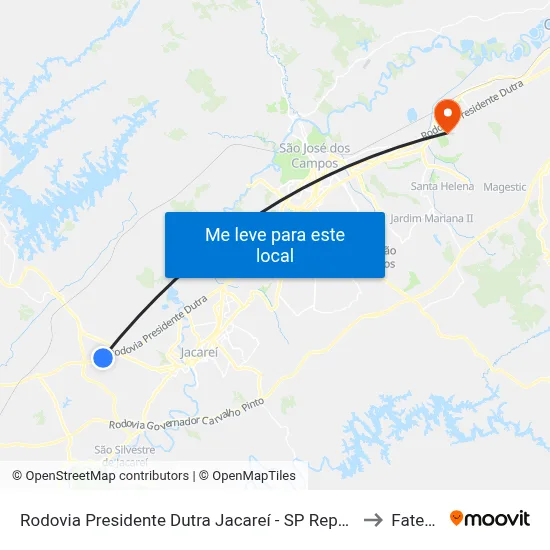 Rodovia Presidente Dutra Jacareí - SP República Federativa Do Brasil to Fatec - Sjc map