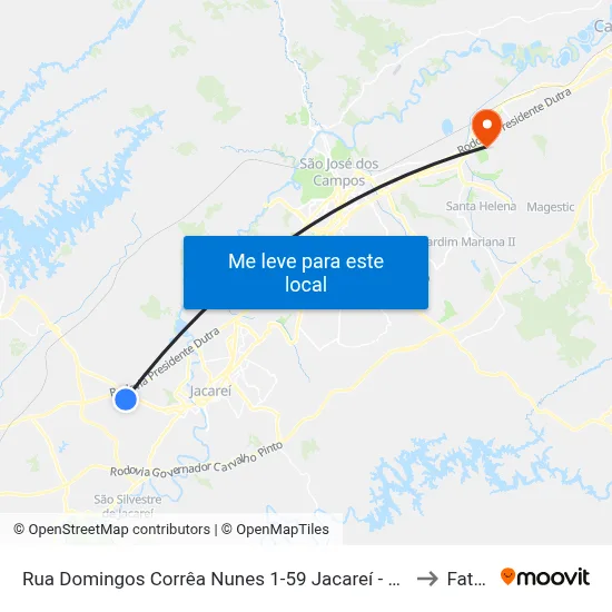Rua Domingos Corrêa Nunes 1-59 Jacareí - SP 12325-190 República Federativa Do Brasil to Fatec - Sjc map