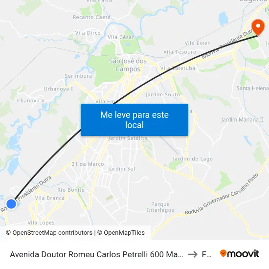 Avenida Doutor Romeu Carlos Petrelli 600 Macrozona Destinação Industrial (Mdi - Meia Lua) Jacareí - São Paulo 12335 Brasil to Fatec - Sjc map