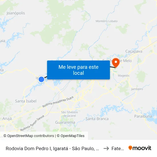 Rodovia Dom Pedro I, Igaratá - São Paulo, 12350-000, Brasil, Igaratá to Fatec - Sjc map