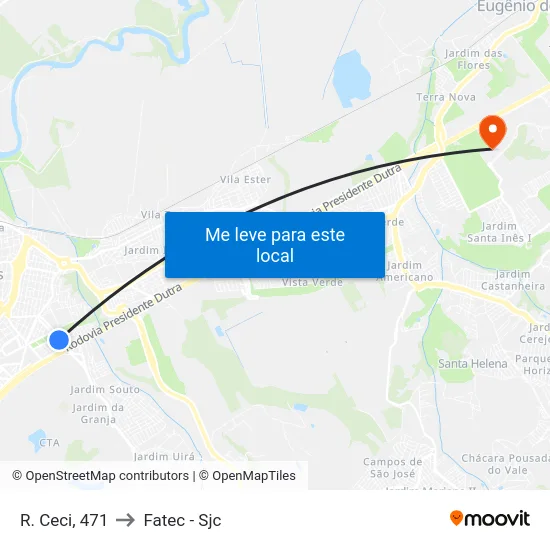 R. Ceci,  471 to Fatec - Sjc map