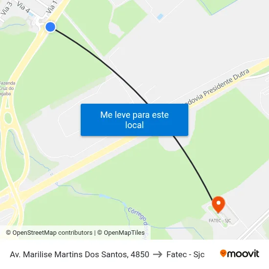 Av. Marilise Martins Dos Santos, 4850 to Fatec - Sjc map